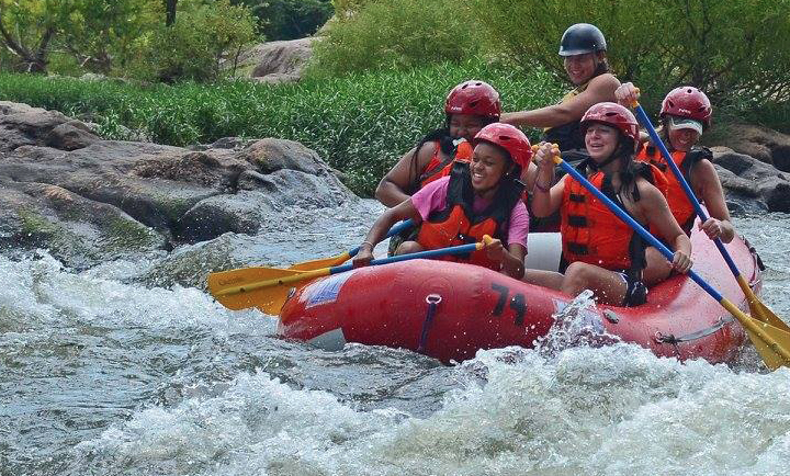 Summer Scholars whitewater rafting down the James River.